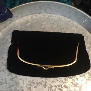 Vintage Collentz Originals Velvet Kisslock Folded Clutch Bag